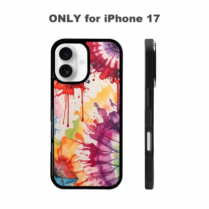 iPhone 17 Case — Tie Dye Swirls Black Tie Dye, Personalized Phone Case
