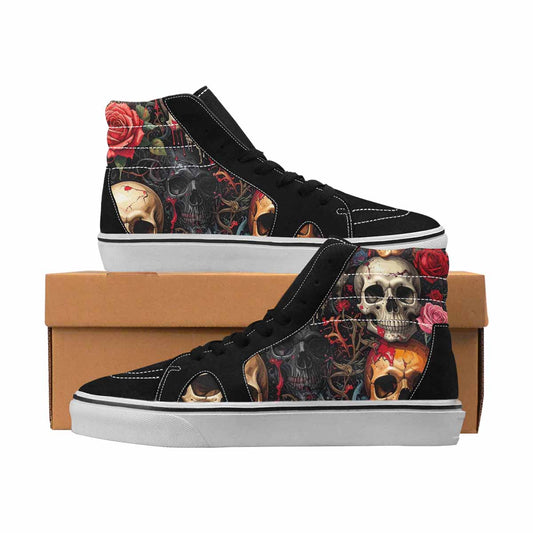 MEN'S Skulls High Top Canvas Unique Print Wallpaper Art Custom Print Sneakers