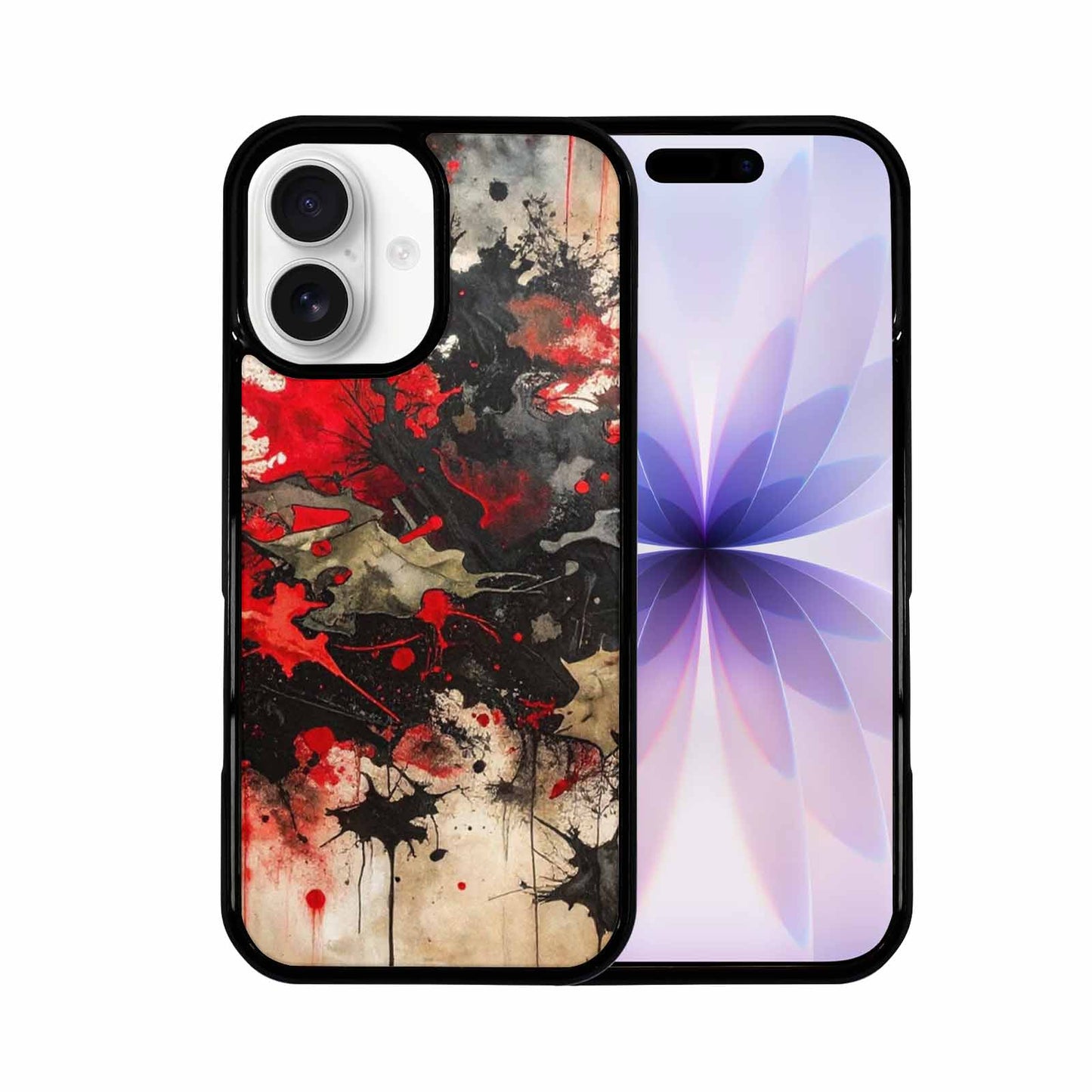 iPhone 17 Case — Black &amp; Red Ink Camo, Custom Print Case Cover