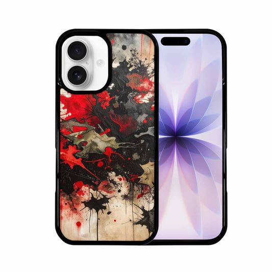 iPhone 17 Case — Black &amp; Red Ink Camo, Custom Print Case Cover