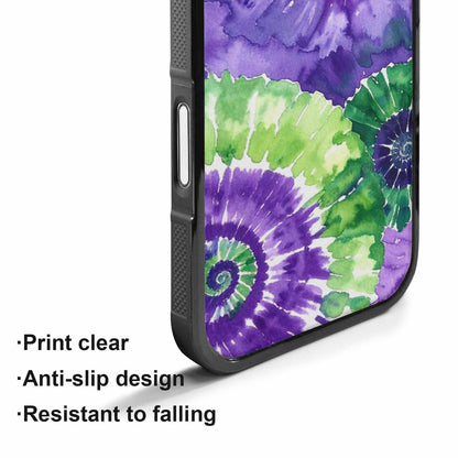 iPhone 17 Case — Tie Dye Purple Green Tie Dye, Custom Print Case Cover