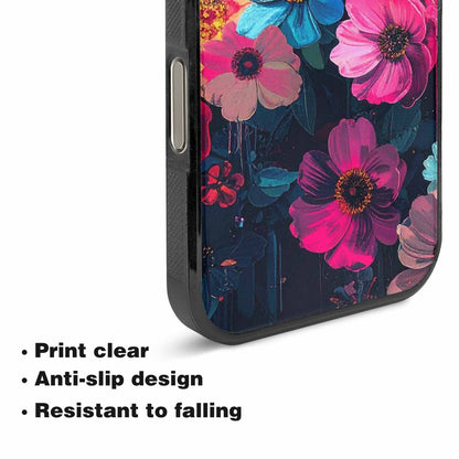 iPhone 16 Pro Max Case — Shadowy Glitch Floral Pattern Hundreds Of, Custom Print Case Cover