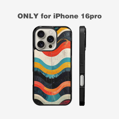 iPhone 16 Pro Case — Retro Wave Scallop Stripe Small Wavy, Unique Phone Case Design
