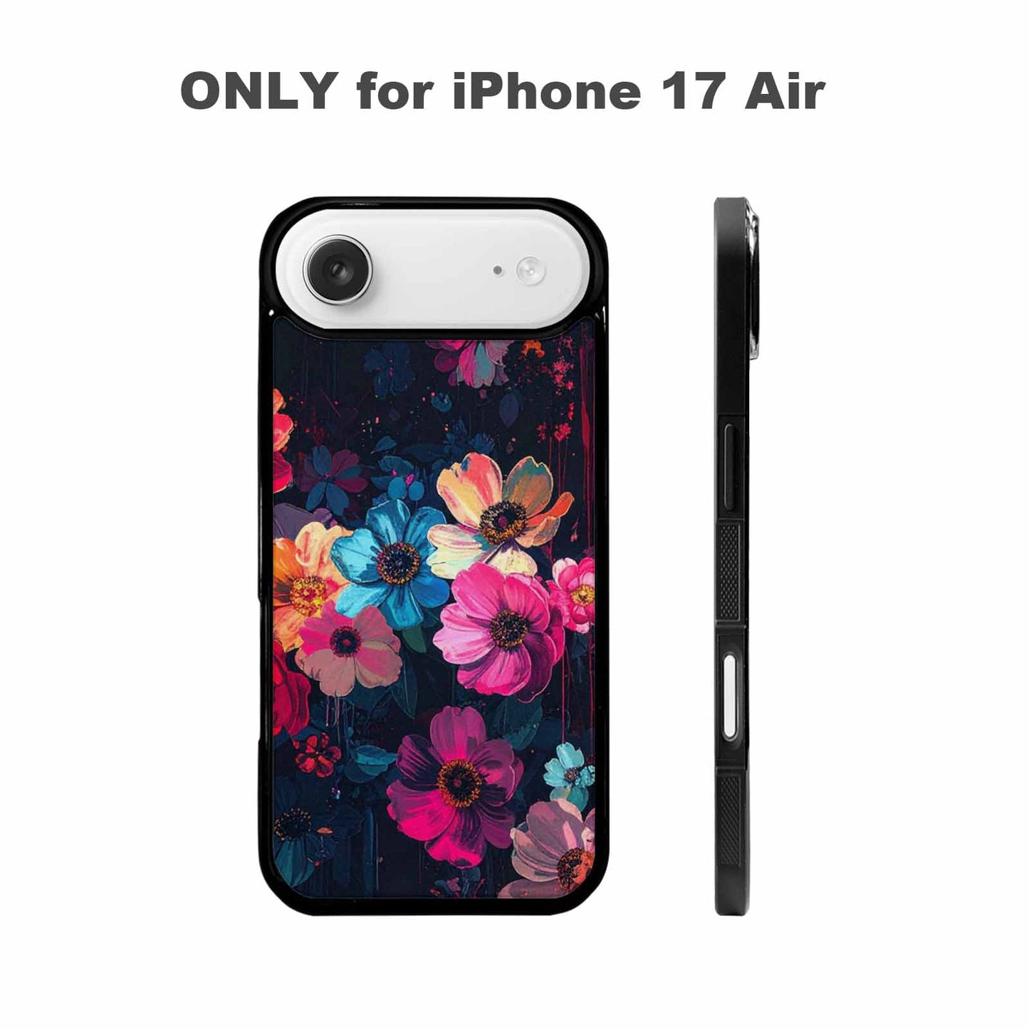 iPhone 17 Air Case — Shadowy Glitch Floral Pattern Hundreds Floral, Personalized Phone Case