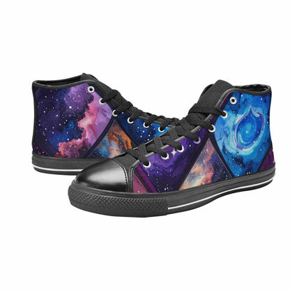 WOMEN'S Galaxy Stars Nebula High Top Canvas Vivid Custom Shoes
