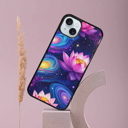 iPhone 15 Plus Case — Lotus Galaxy Art Seamless Pattern Vibrant, Custom Printed Phone Case