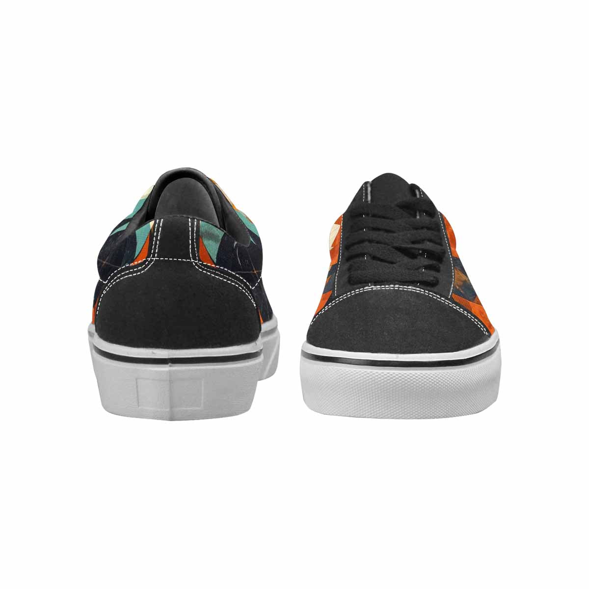 WOMEN'S Southwestern Geometric Diamond Canvas Lace-Up Wallpaper Art Custom Sneakers