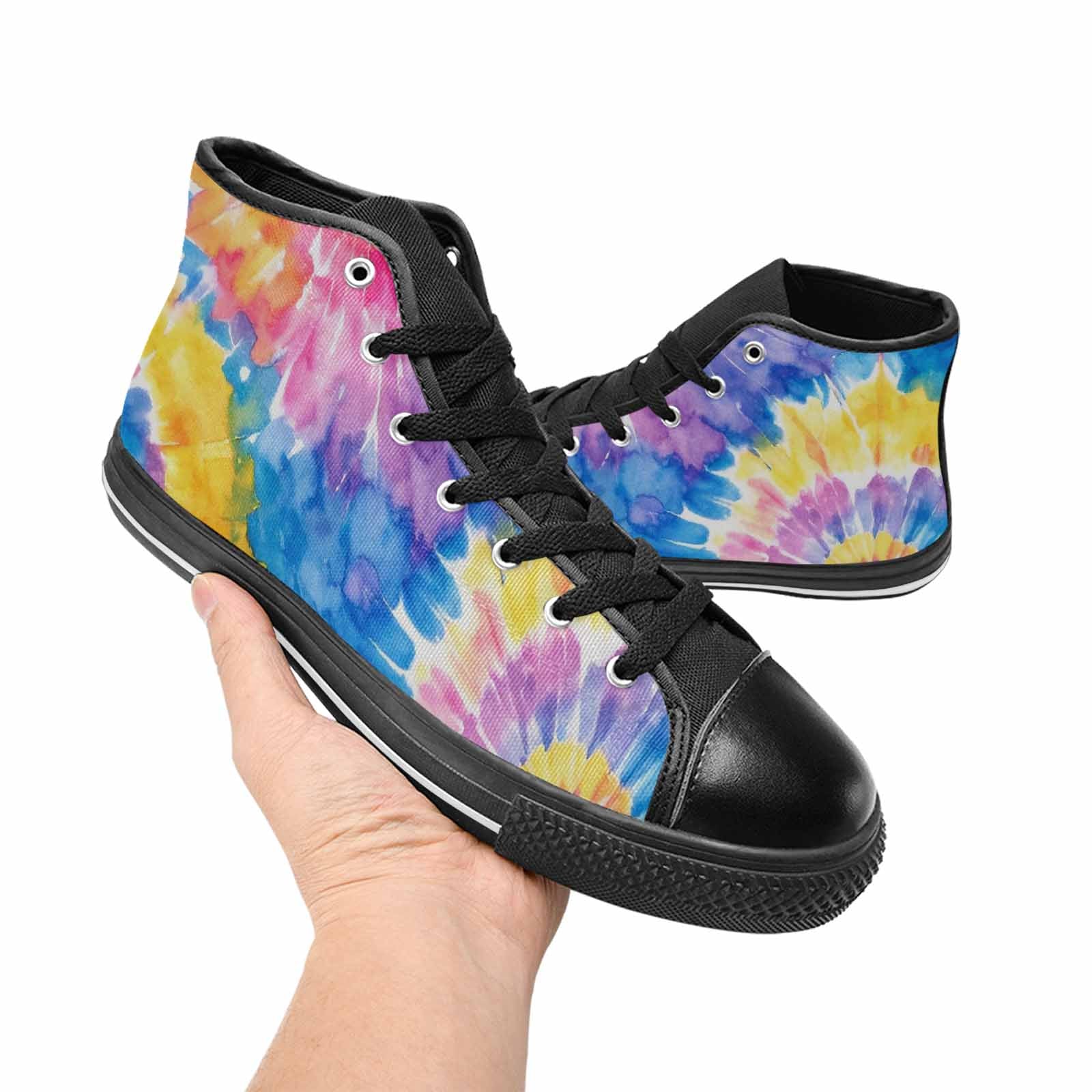 MEN'S Tie Dye Swirl High Top Canvas Aesthetic Sneakers