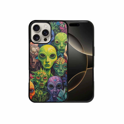 iPhone 16 Pro Max Case — Aliens Pattern Hundreds Of Sma, Unique Phone Case Design