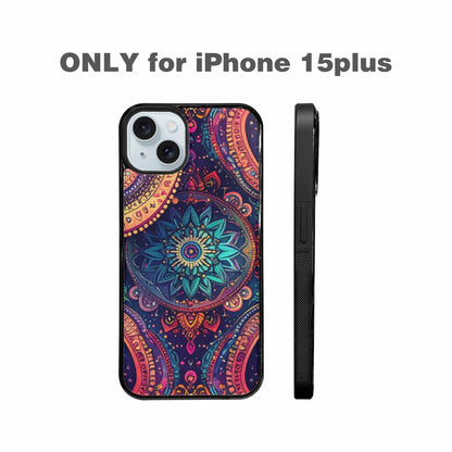 iPhone 15 Plus Case — Paisley Mandala, Custom Printed Phone Case