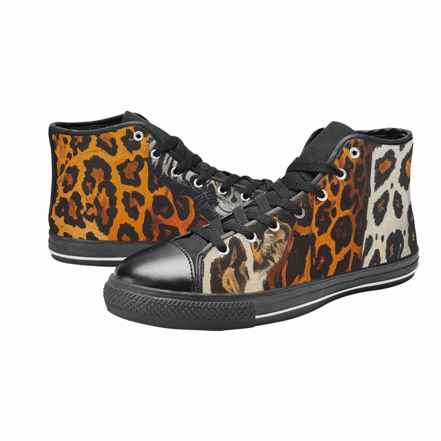 WOMEN'S Animal Print High Top Canvas Neon Fantasy Shoes