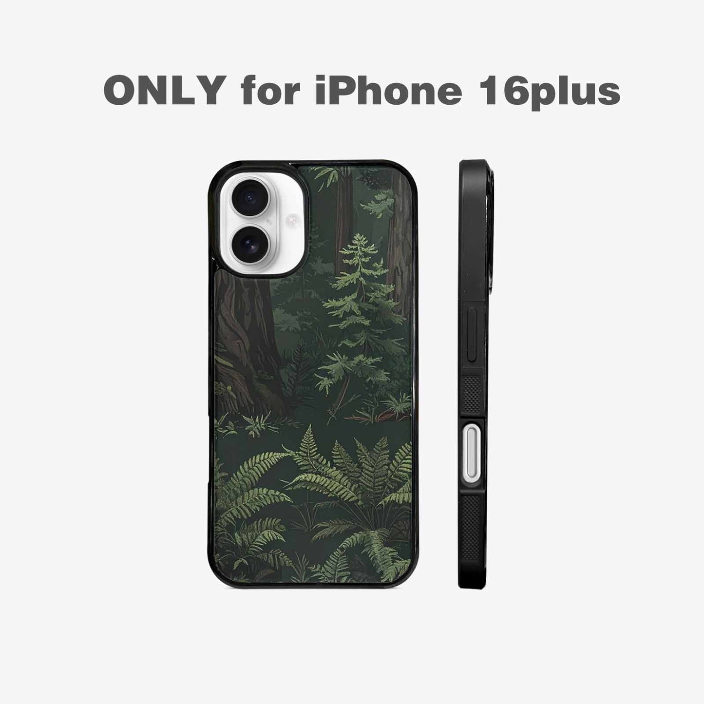 iPhone 16 Plus Case — Seamless Pattern Ancient Redwood Forest Giant, Customized Protective Case
