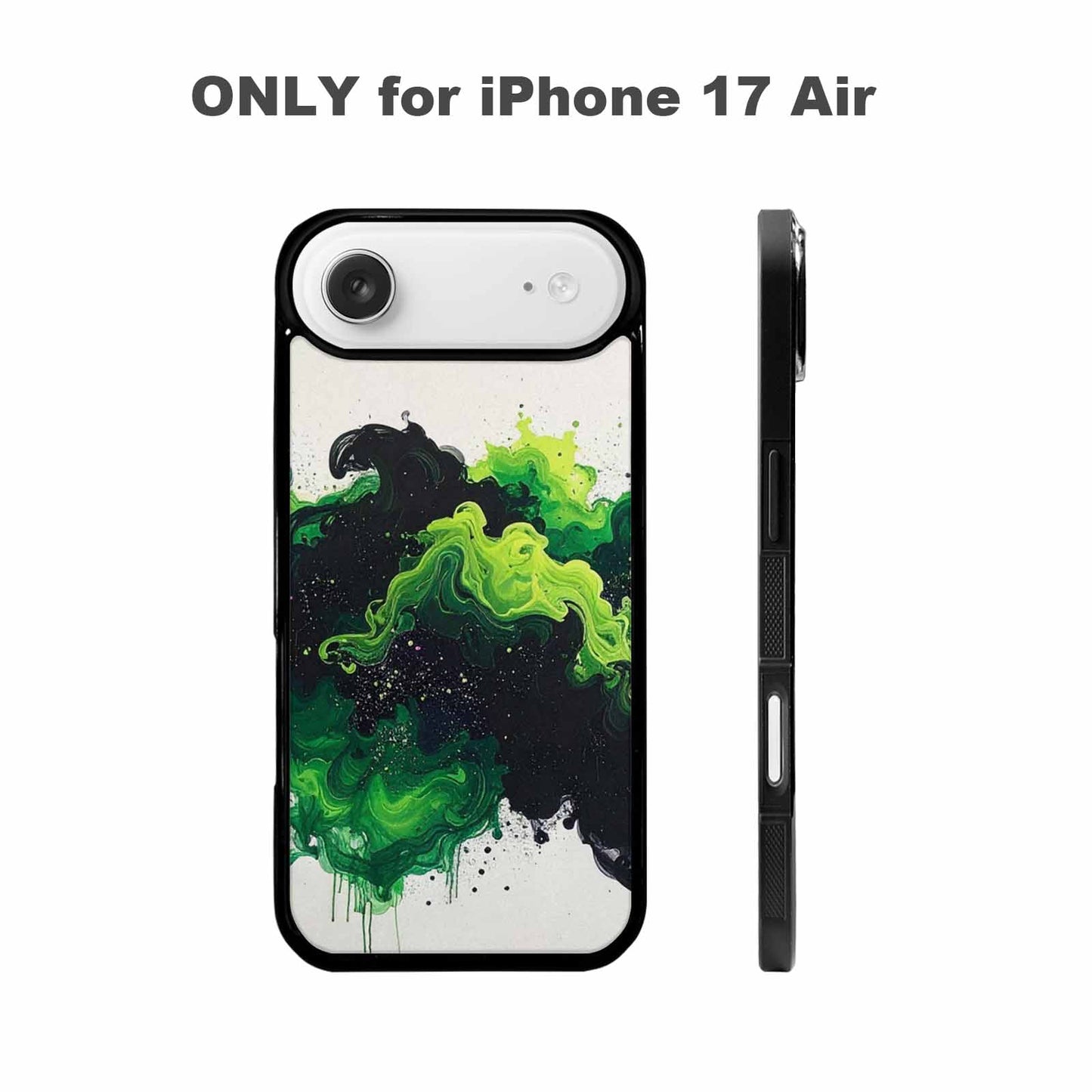 iPhone 17 Air Case — Black Green Ink Galaxy Nebula Galaxy, Custom Designed Case Cover