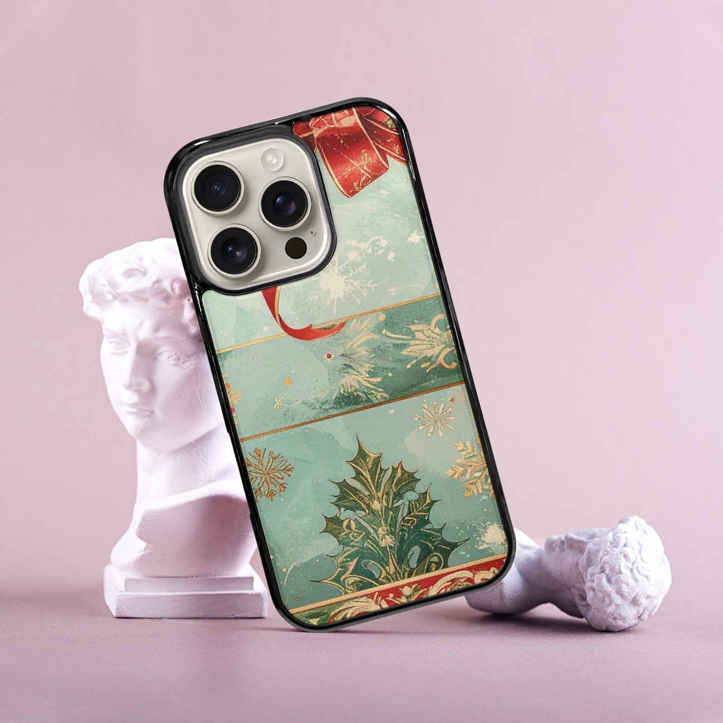 iPhone 16 Pro Case — Christmas Wrapping Paper Pattern Art Wallpaper, Custom Designed Case Cover