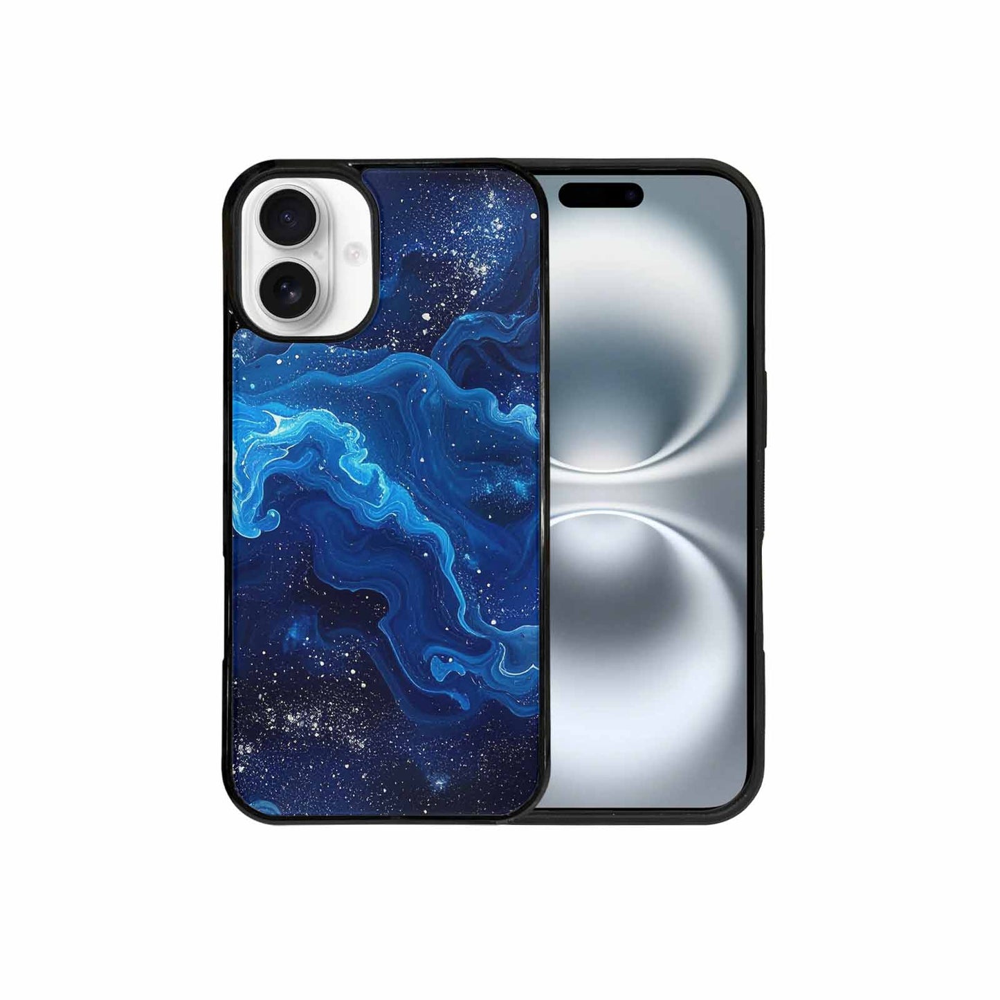 iPhone 16 Plus Case — Galaxy Art Blue Starfield Small Galaxy, Custom Phone Case