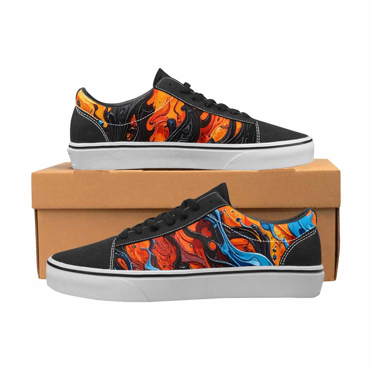 WOMEN'S Flame Burst Lace-Up Canvas Cottagecore Sneakers