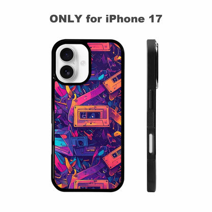 iPhone 17 Case — Retro Cassette Tape Pattern Retro Vintage, Custom Designed Case Cover