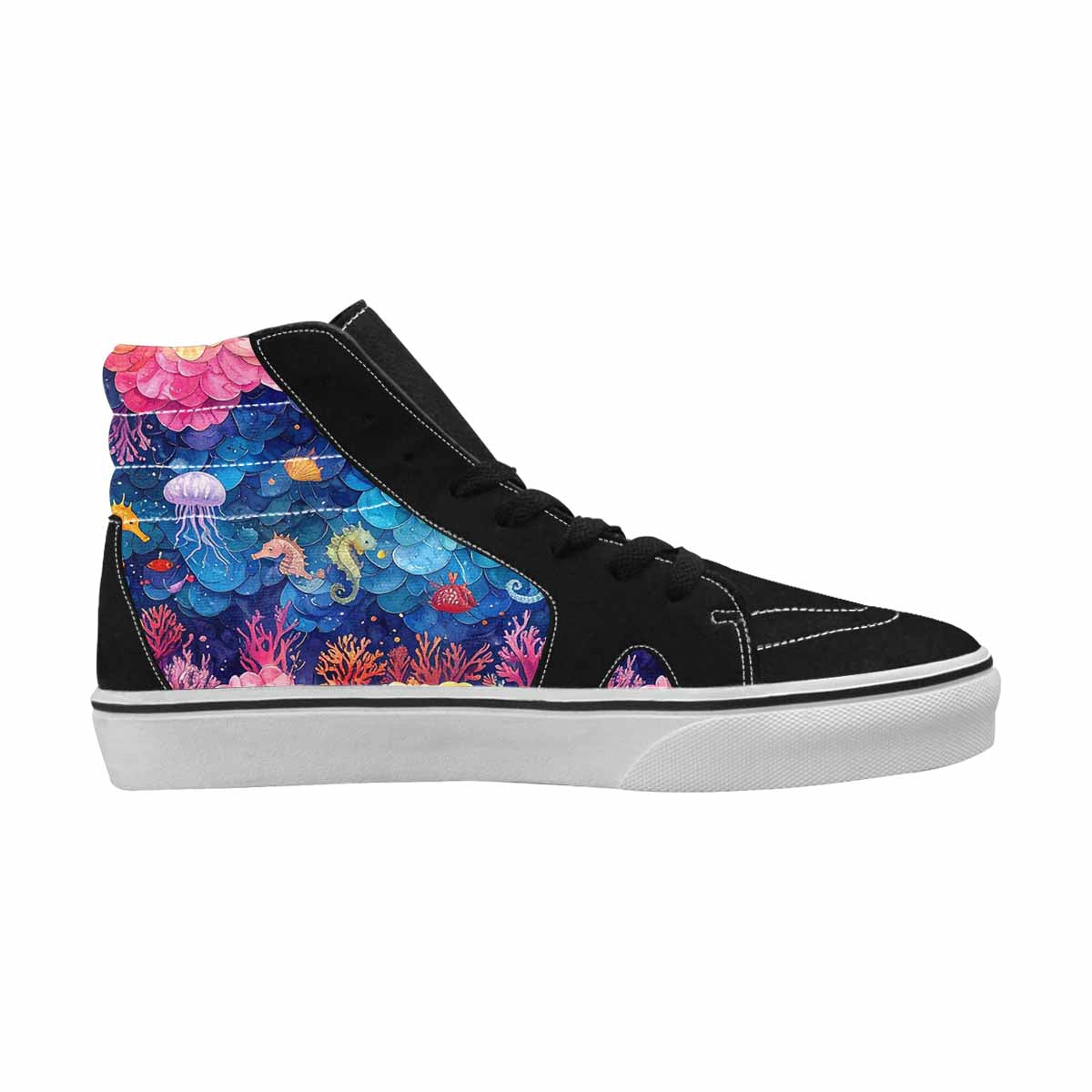 MEN'S Fish Scale Coral High Top Canvas Surreal Sneakers