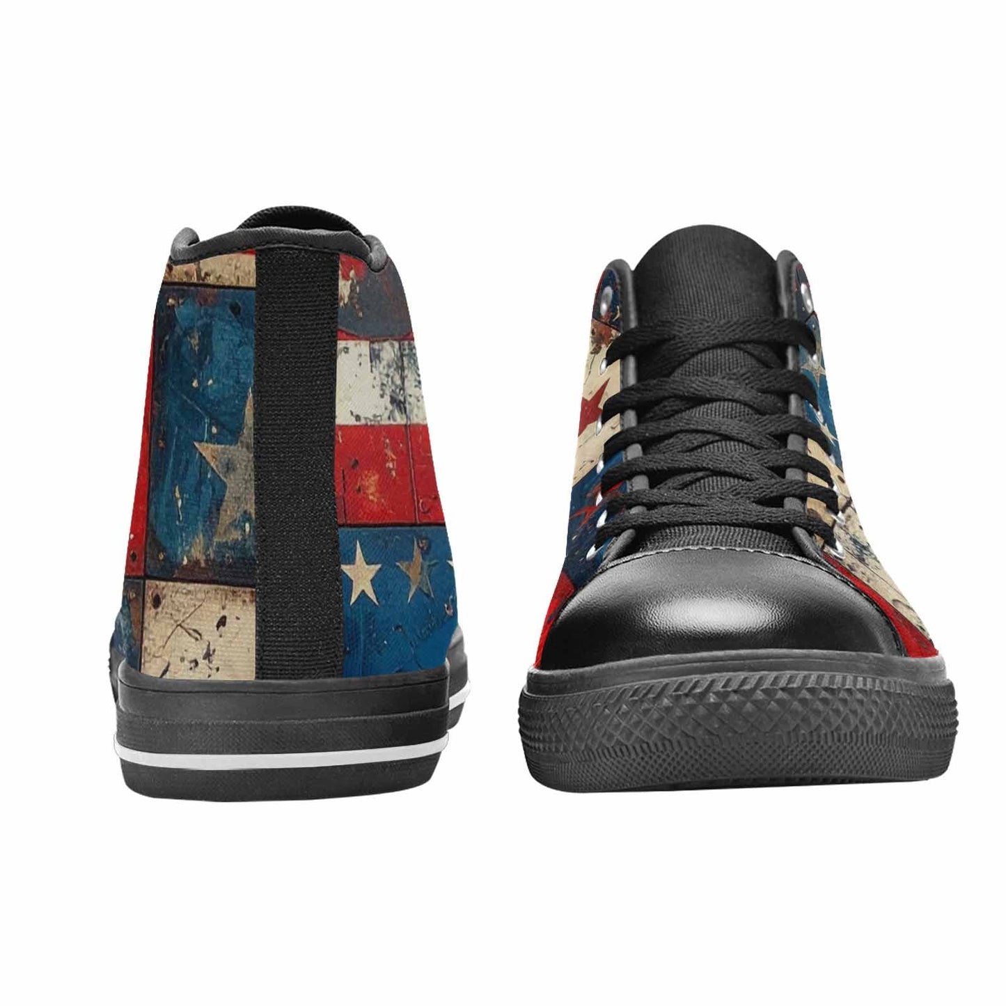 MEN'S American Flag Stars High Top Canvas Wallpaper Art Custom Shoes