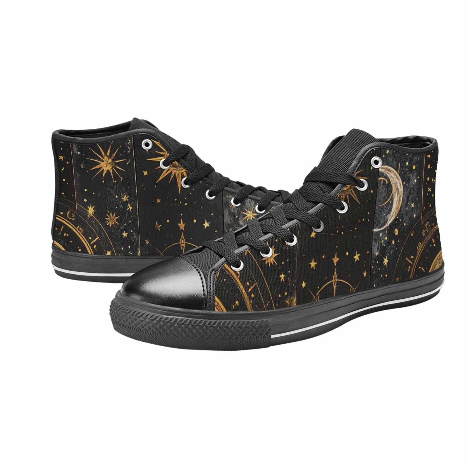 WOMEN'S Zodiac Constellation Star High Top Canvas Cottagecore Custom Sneakers