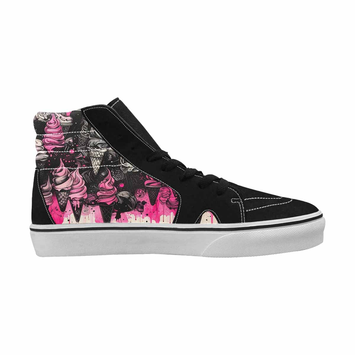 MEN'S Ice Cream Motif High Top Canvas Kaleidoscope Sneakers
