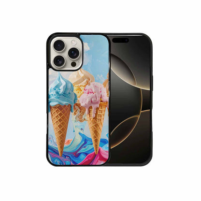 iPhone 16 Pro Max Case — Collage Of Overlapping Waffle Cone Icecream, Custom Print Case Cover