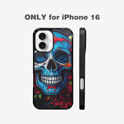 iPhone 16 Case — Graffiti Skull Art Seamless Pattern Vibrant, Custom Art Phone Cover