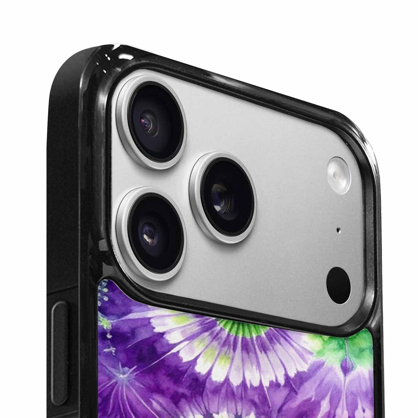 iPhone 17 Pro Case — Tie Dye Purple Green Blended Tie, Custom Designed Case Cover