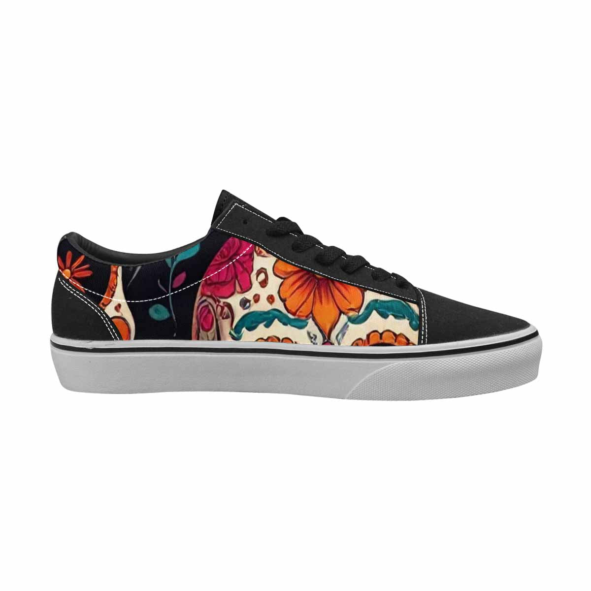 MEN'S Dia De Los Muertos Sugar Skull Canvas Lace-Up Y2K Custom Shoes