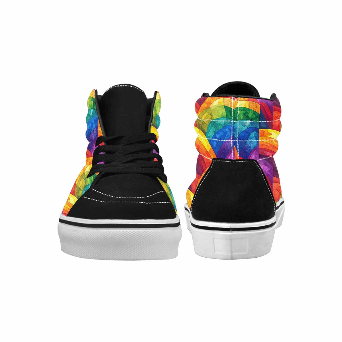 WOMEN'S Rainbow Pride Flag High Top Canvas Dark Academia Custom Shoes