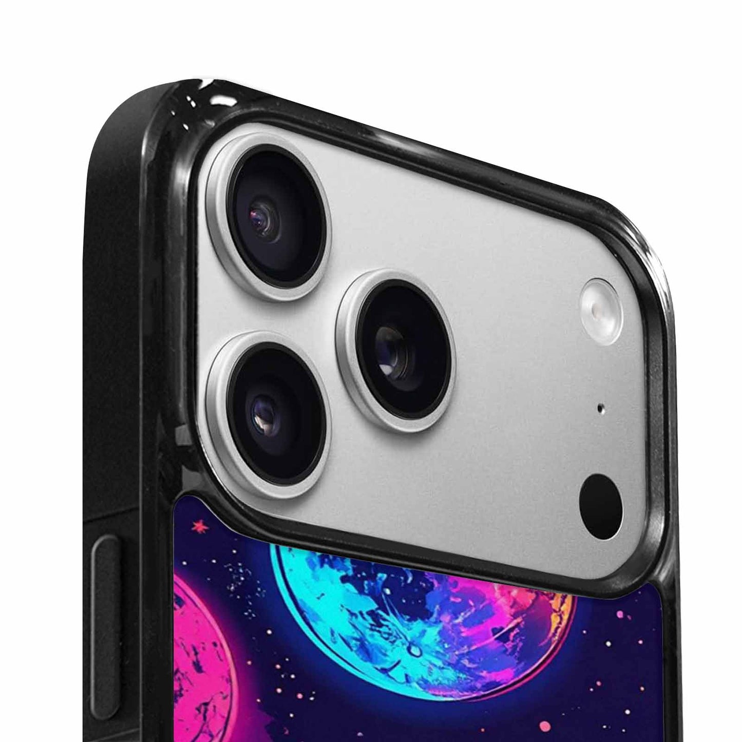 iPhone 17 Pro Case — Neon Winter Moon Seamless Cartoon Cute, Custom Art Phone Cover