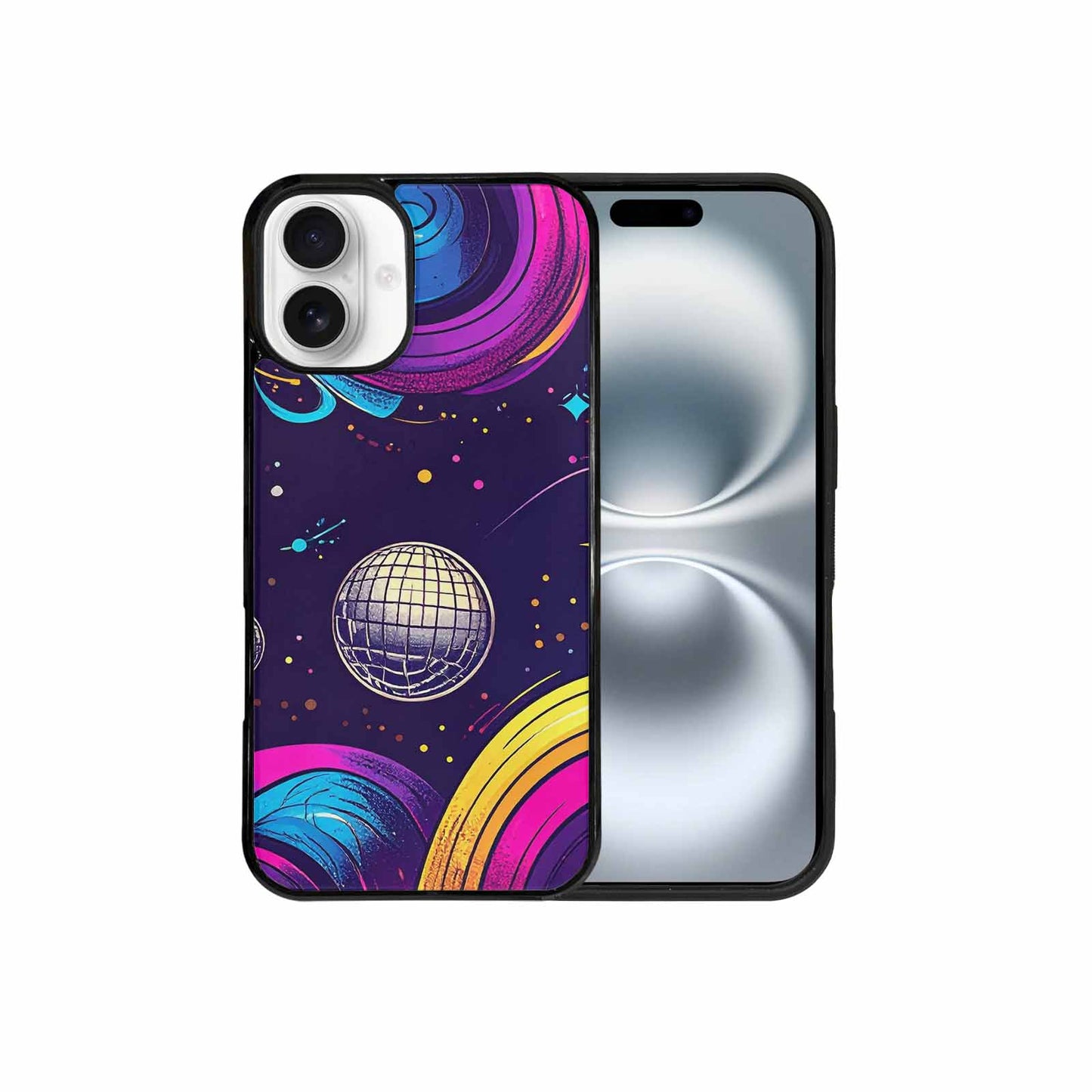 iPhone 16 Plus Case — 1970s Disco Cartoon Art Pattern, Custom Made Phone Cover
