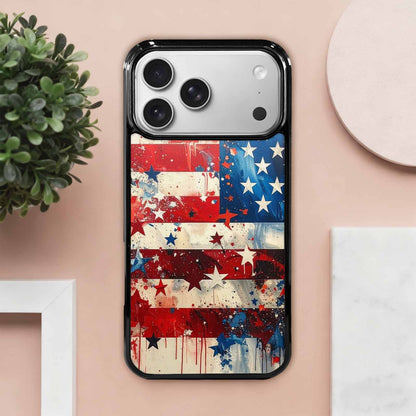 iPhone 17 Pro Max Case — Patriotic Stars And Stripes Galaxy Space, Custom Phone Case
