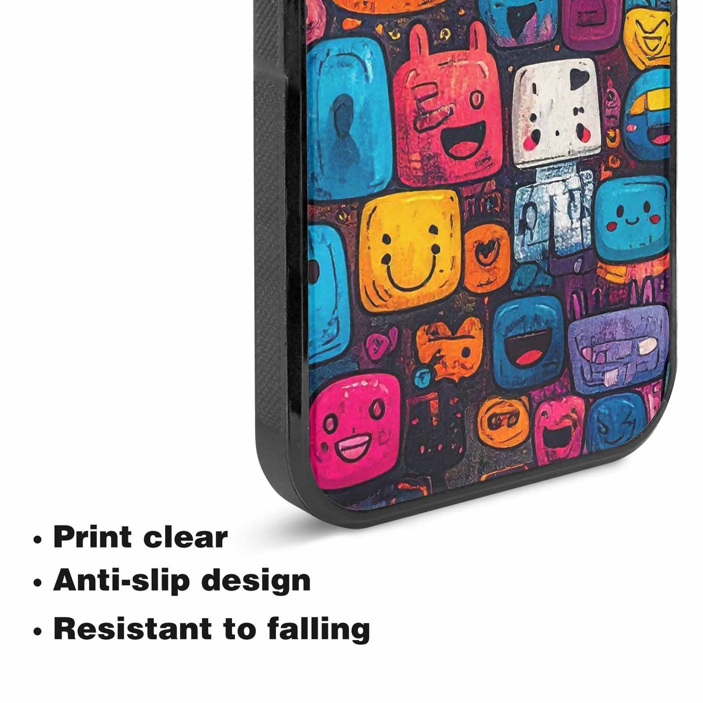iPhone 15 Plus Case — Hand Drawn Icon Doodle Pattern Hundreds, Custom Phone Case