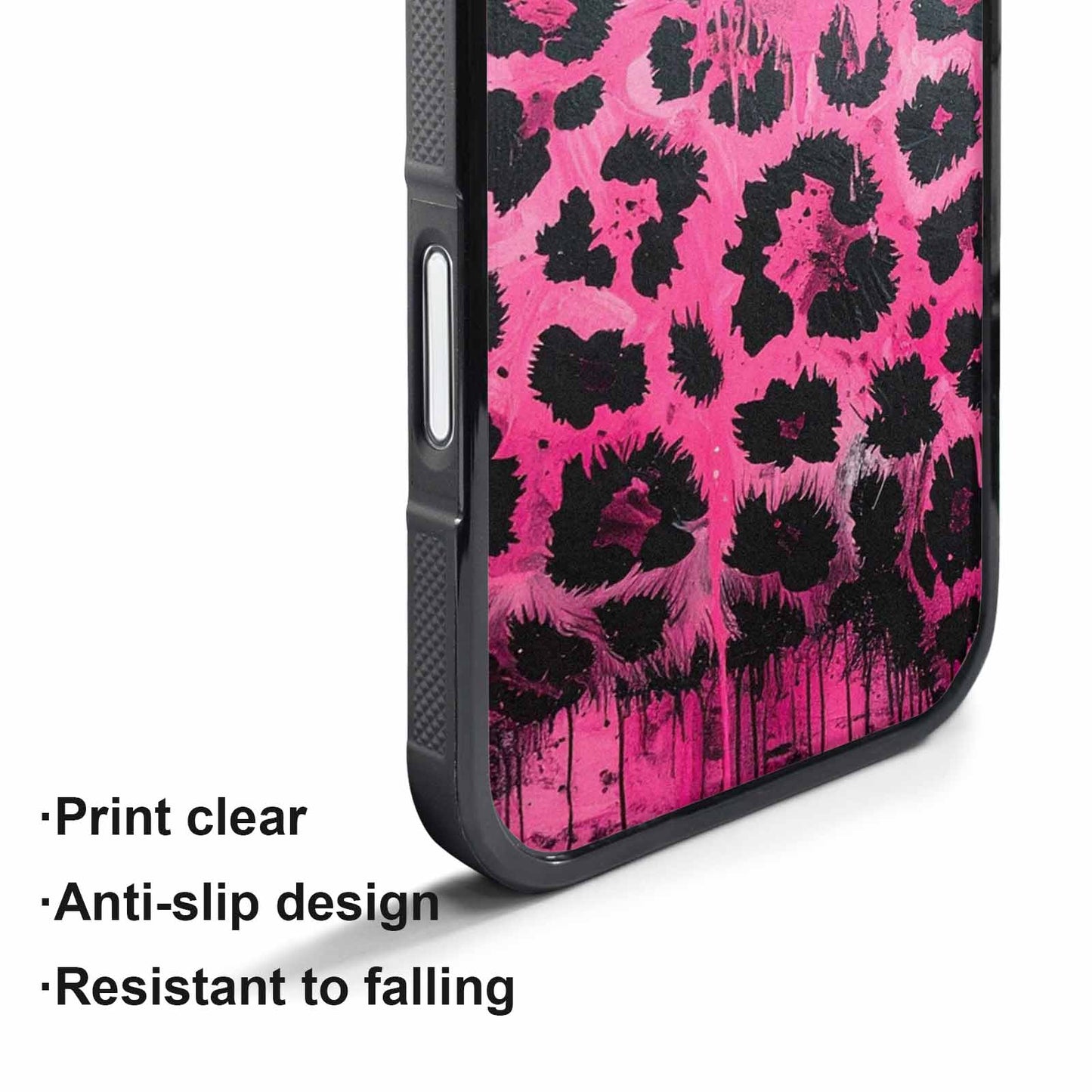 iPhone 17 Pro Max Case — Black &amp; Pink Ink Animal Print, Custom Print Case Cover