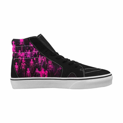 MEN'S Skeletons  Neon Pink High Top Canvas Y2K Shoes