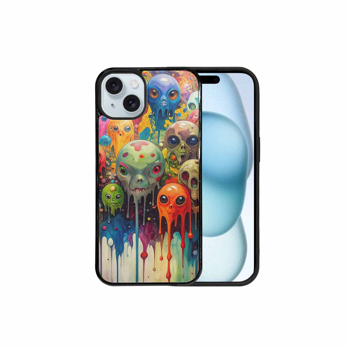 iPhone 15 Plus Case — Aliens Camomelting Aliens Patt E6l, Custom Phone Case