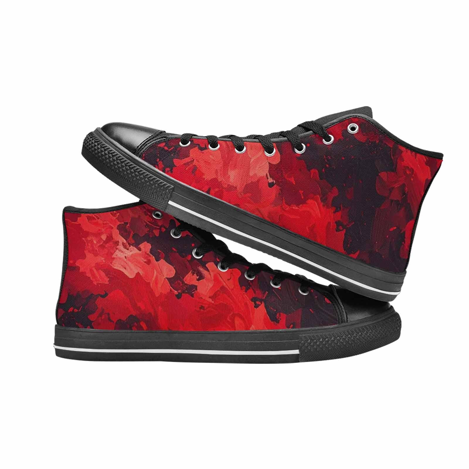 WOMEN'S Military Camouflage Blotch High Top Canvas Vibrant Chaos Custom Shoes