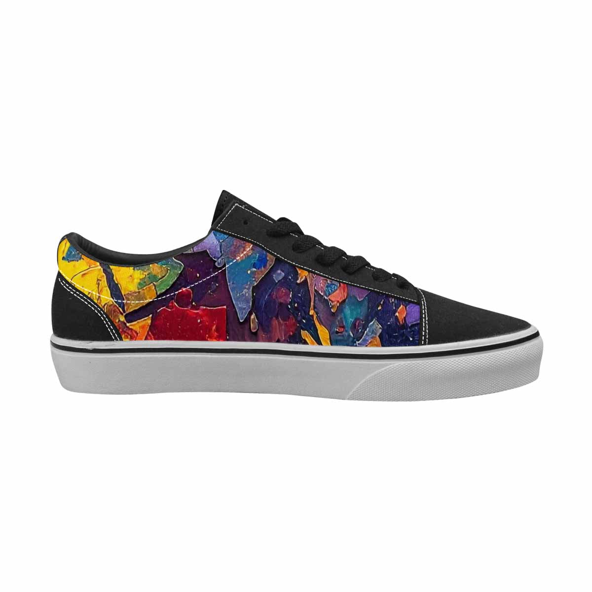 WOMEN'S Autism Puzzle Pieces Lace-Up Canvas Neon Fantasy Shoes