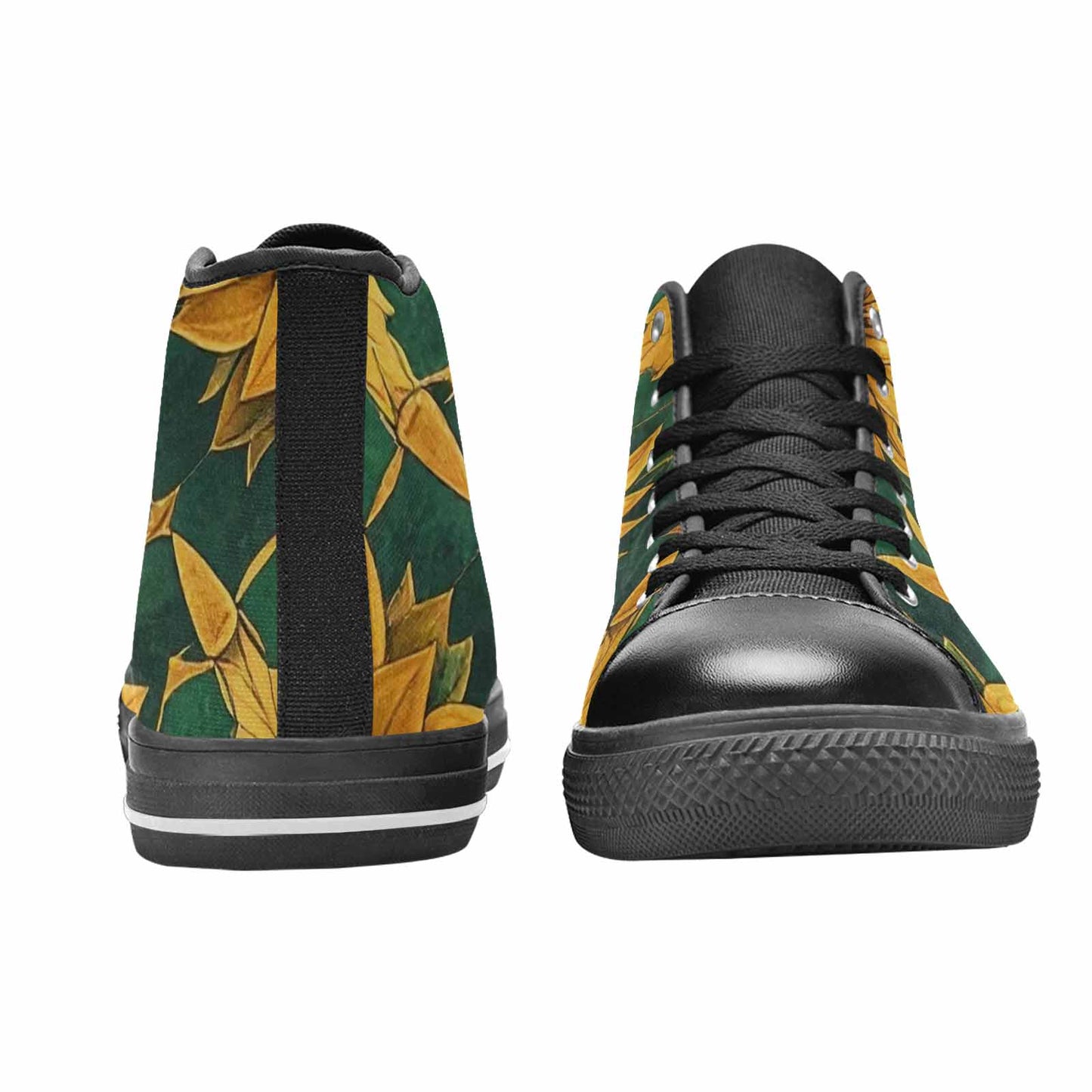 MEN'S Sunflower Mandala Kaleidoscope High Top Canvas Cottagecore Shoes