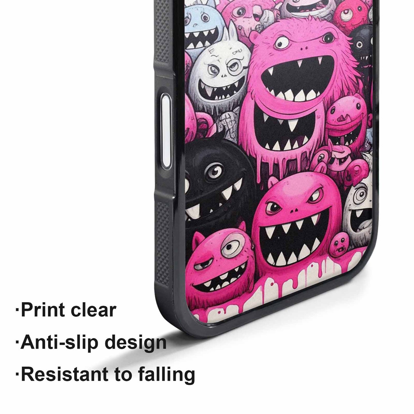 iPhone 17 Pro Max Case — Black &amp; Pink Ink Cartoon Cute, Custom Print Case Cover