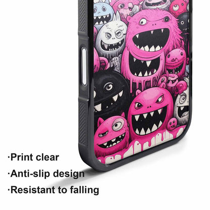 iPhone 17 Pro Max Case — Black &amp; Pink Ink Cartoon Cute, Custom Print Case Cover