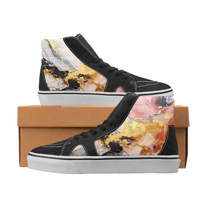 WOMEN'S Marble High Top Canvas Original Design Vivid Custom Streetwear Shoes