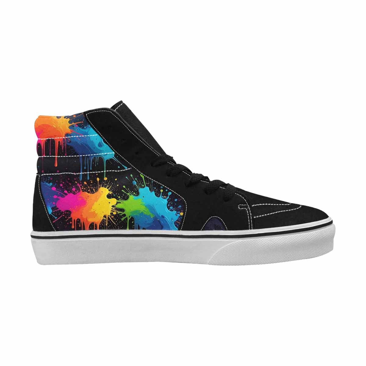 MEN'S Paint Splatter High Top Canvas Neon Fantasy Custom Shoes