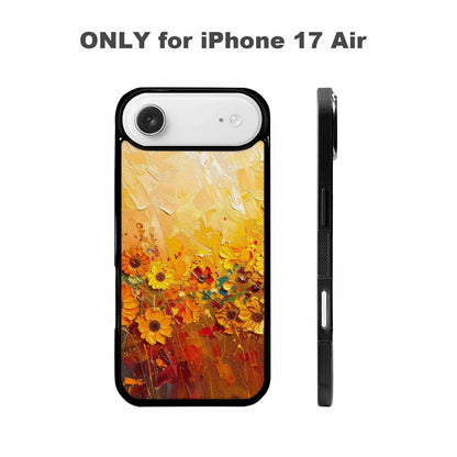 iPhone 17 Air Case — Impressionist Sunflower Brushstroke Pattern Hundreds Floral, Customized Protective Case