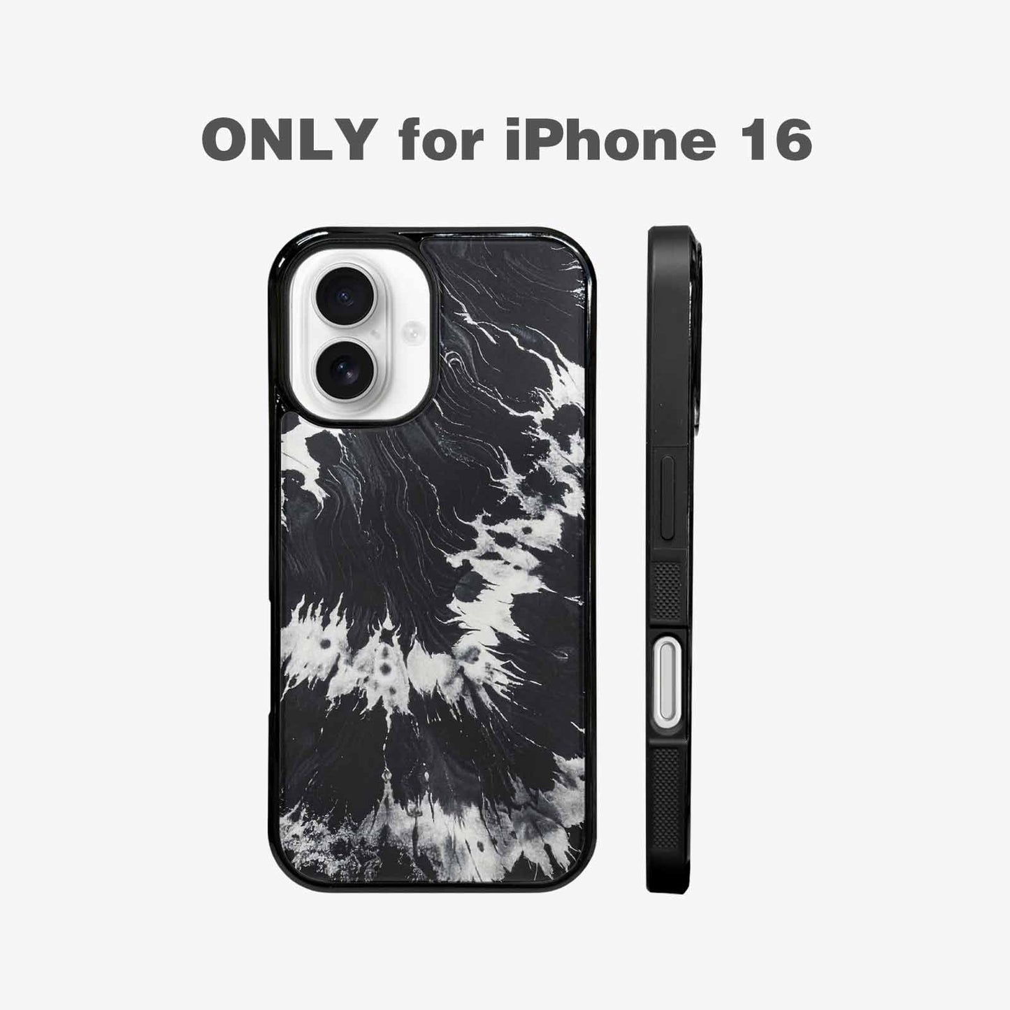 iPhone 16 Case — Black White Animal Print, Custom Print Case Cover