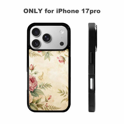iPhone 17 Pro Case — Vintage Botanical Art Pattern Floral, Custom Printed Phone Case