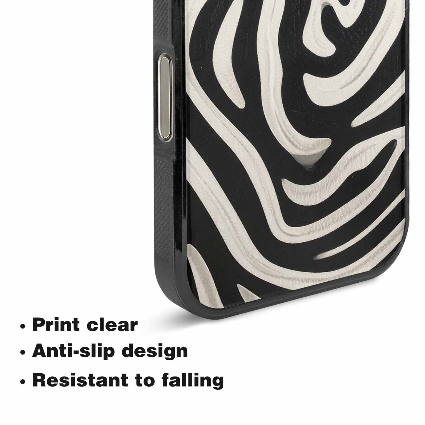 iPhone 16 Pro Case — Modern Zebra Stripe Solid, Original Design Phone Case