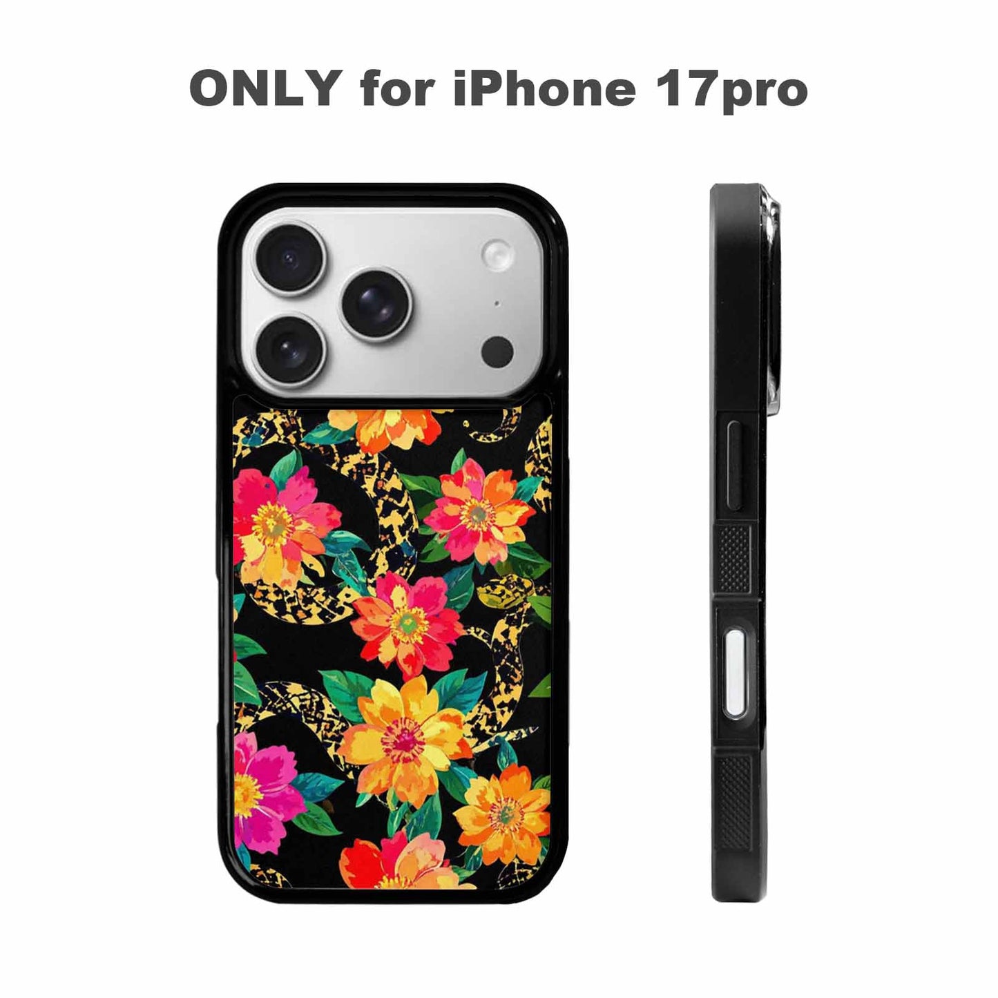 iPhone 17 Pro Case — Snakes Print Floral Seamless Pattern Floral, Original Design Phone Case