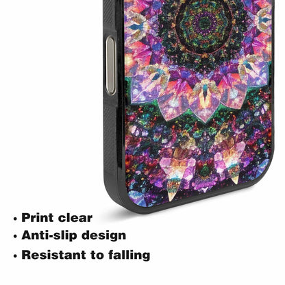iPhone 16 Pro Case — Crystal Mandala Art Seamless Pattern Vibrant, Custom Print Case Cover